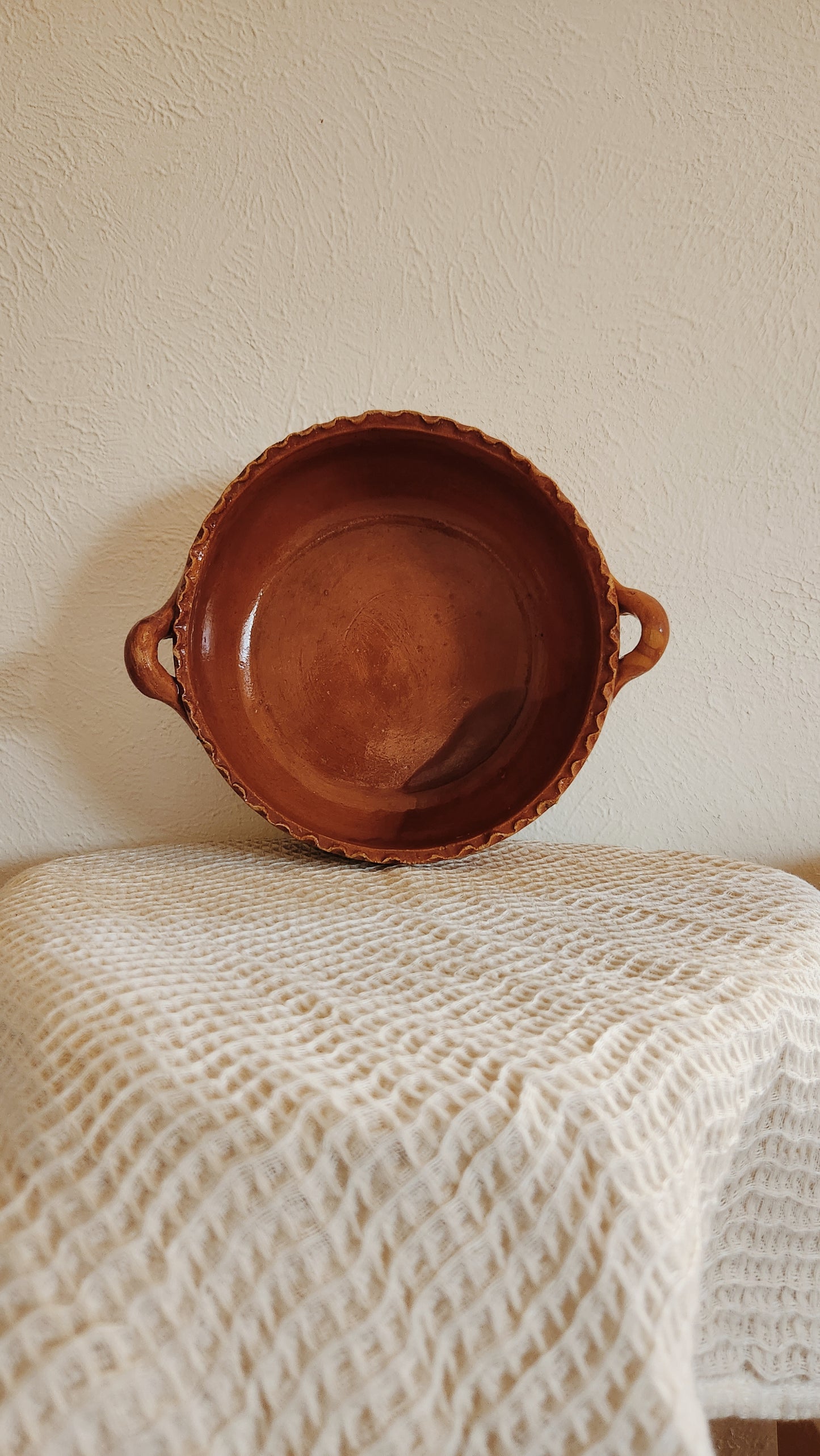 Scalloped Terracotta Ceramic, Home Timless Touch, Handmade with Character