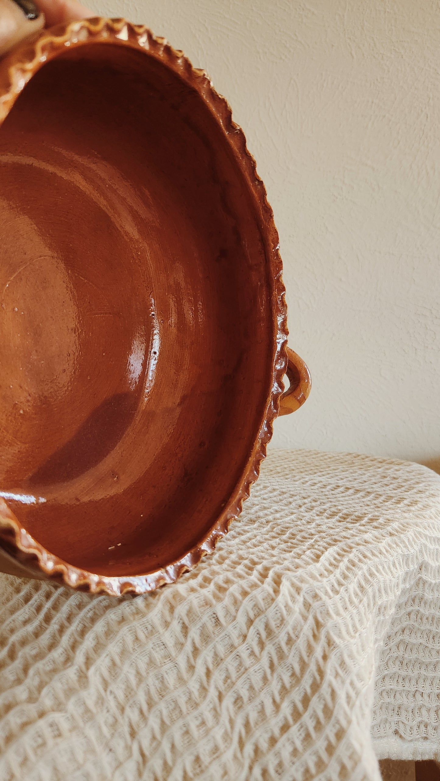 Scalloped Terracotta Ceramic, Home Timless Touch, Handmade with Character