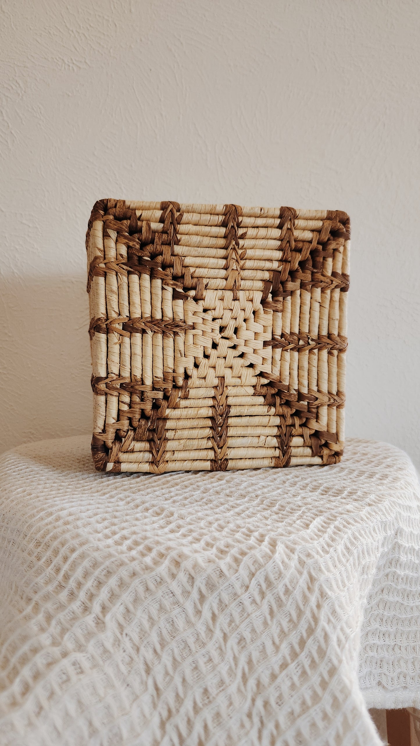 Vintage Unique Sqaure Basket, Decrative and Functional, Versatile