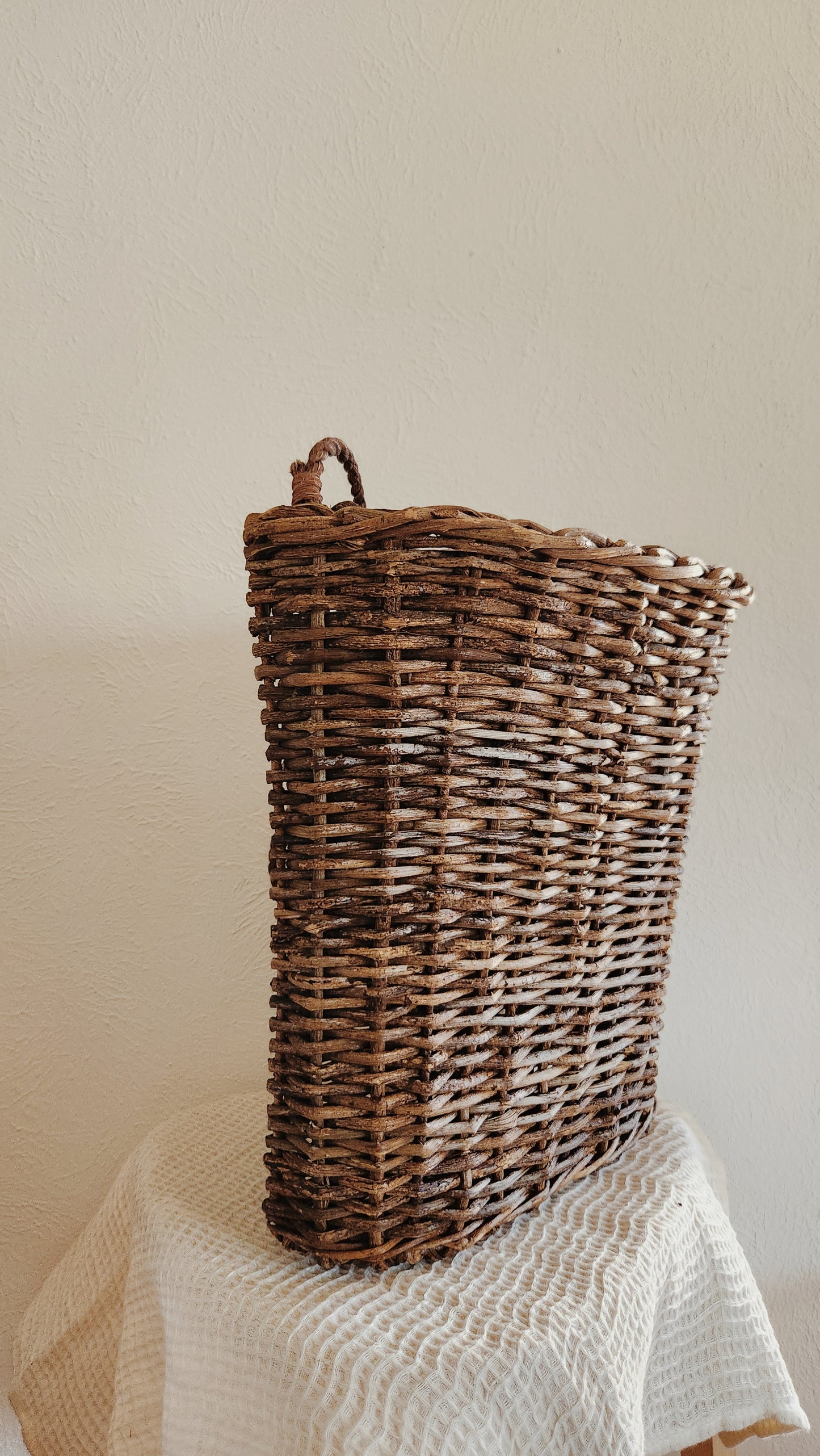 Large Hanging Basket, Wicker Basket, Entryway Decrative Accent, Earthy and Timeless