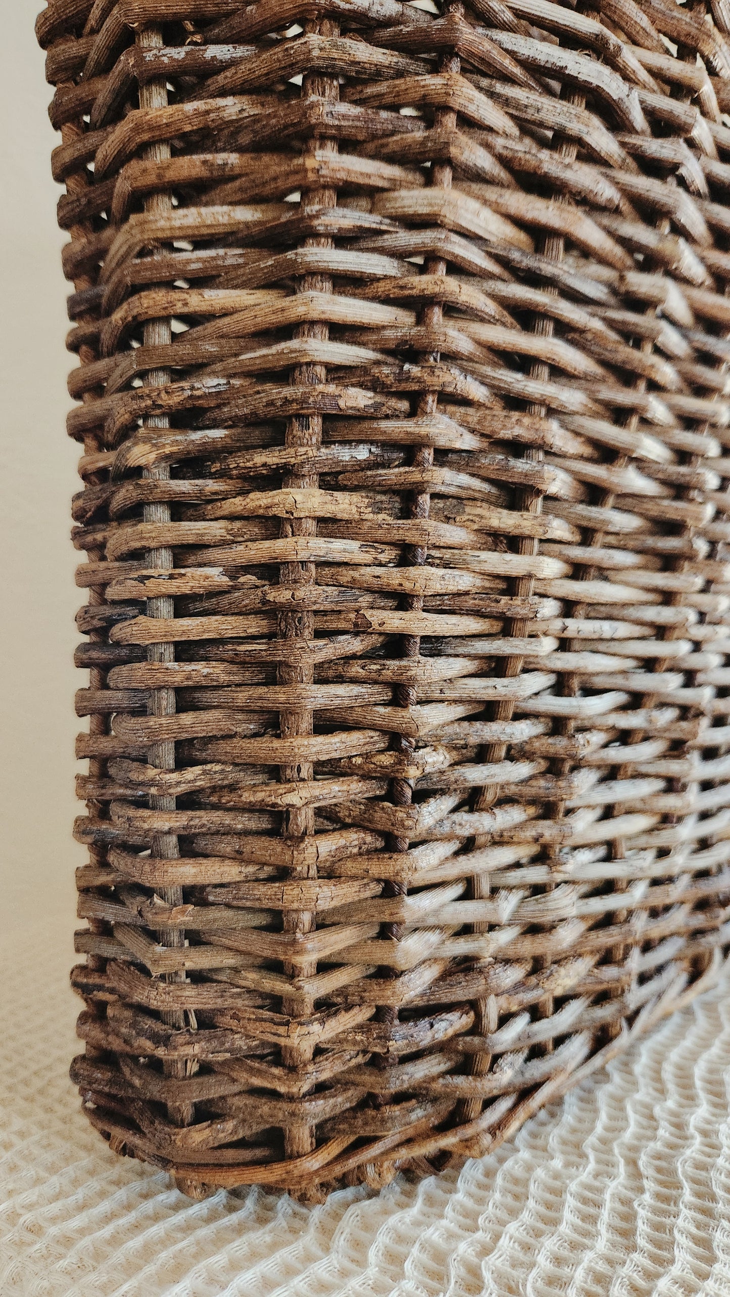 Large Hanging Basket, Wicker Basket, Entryway Decrative Accent, Earthy and Timeless