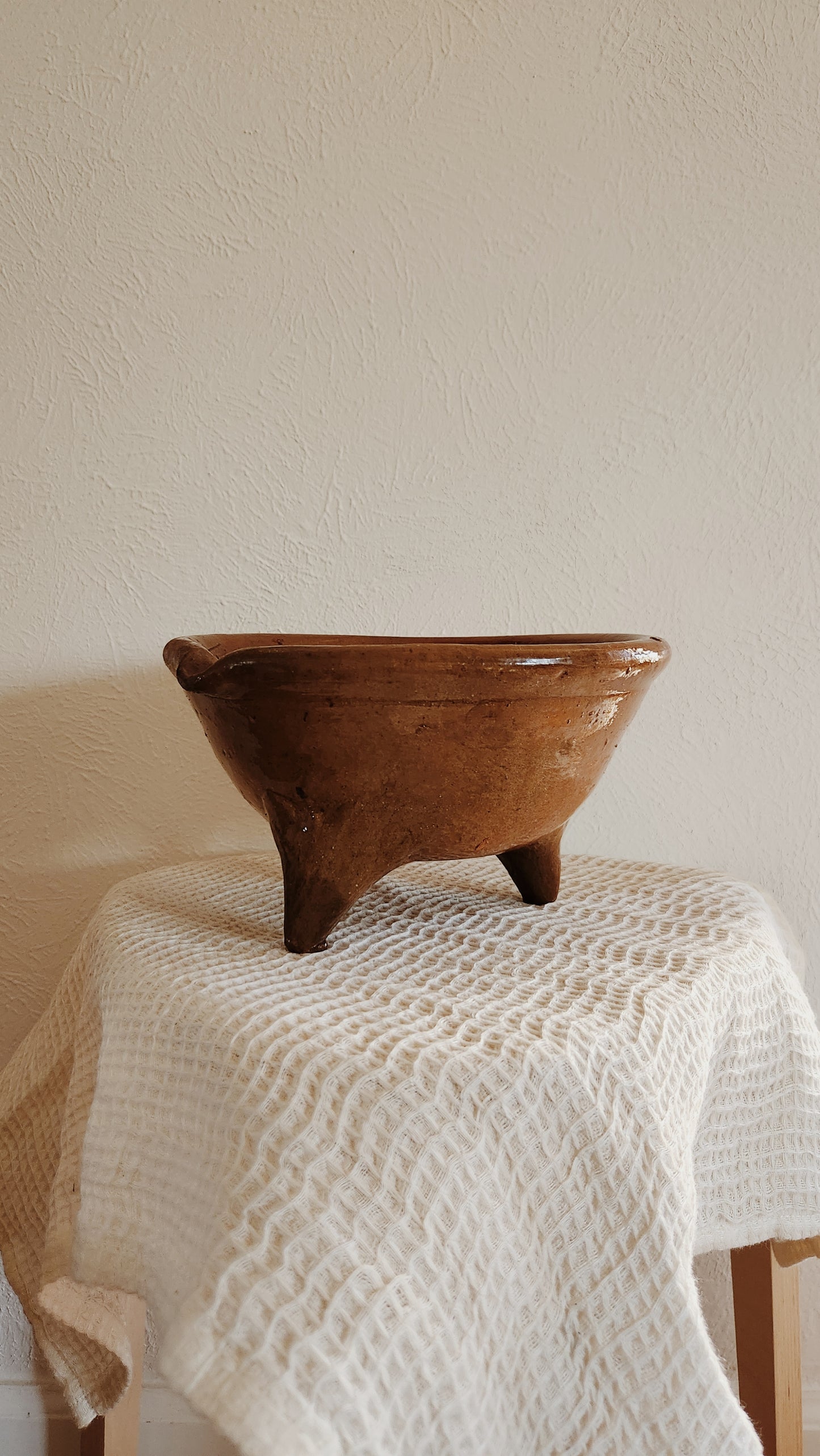 Vintage terracotta Bowl, Staging Home Decor, Kitchen Use, Lived in Handmade Ceramics