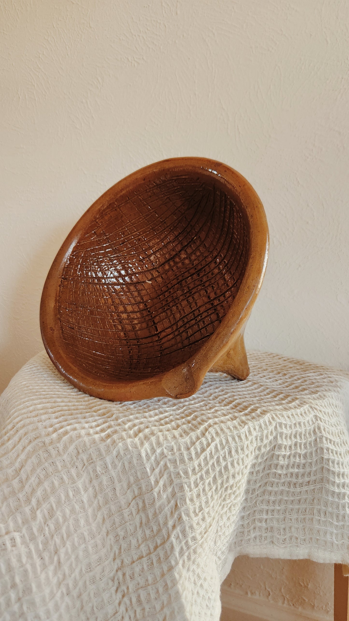 Vintage terracotta Bowl, Staging Home Decor, Kitchen Use, Lived in Handmade Ceramics