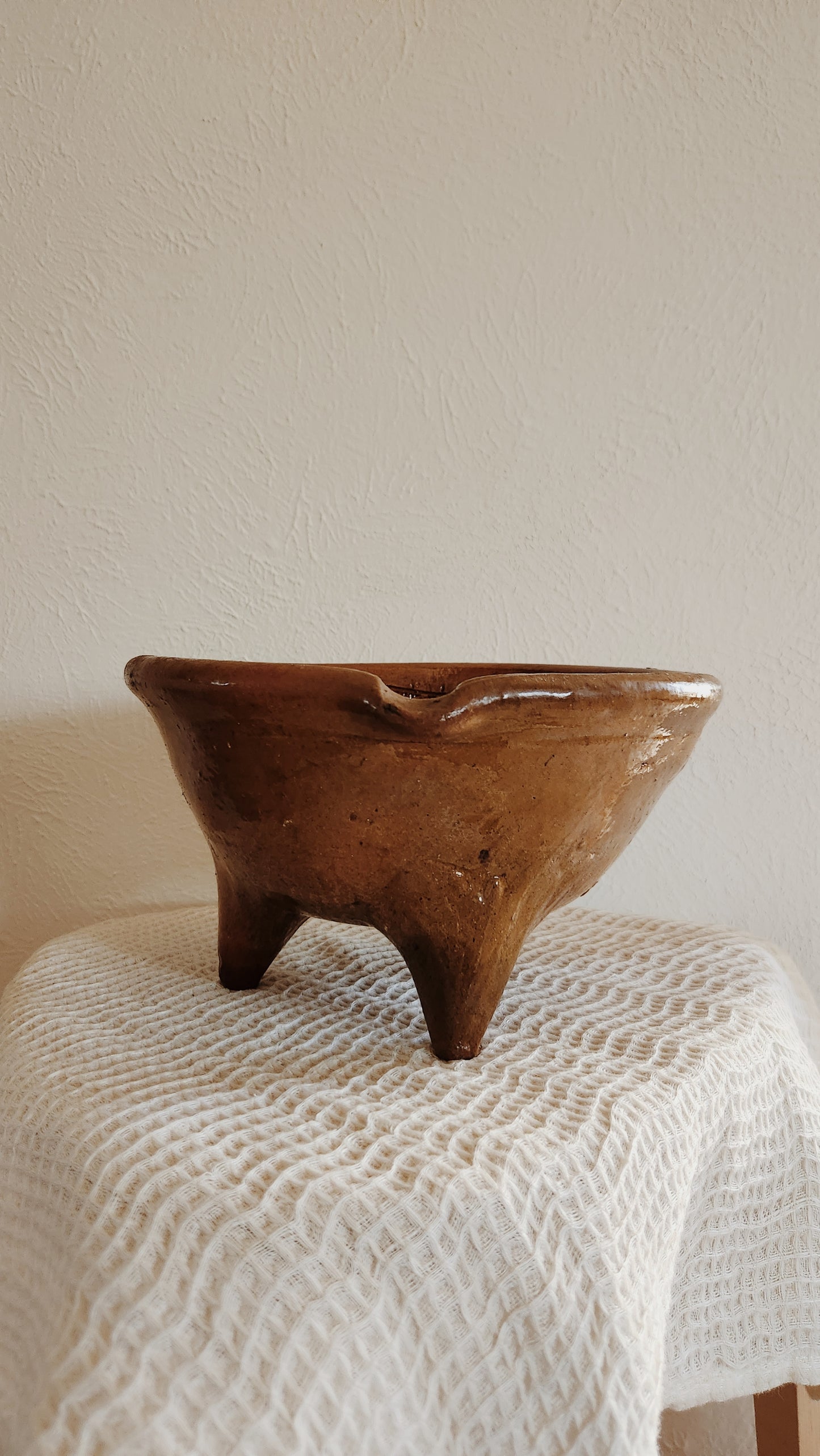 Vintage terracotta Bowl, Staging Home Decor, Kitchen Use, Lived in Handmade Ceramics