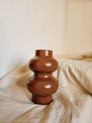 Chocolate Brown Bold Vase | Mid Century Style | Quirky & Unique