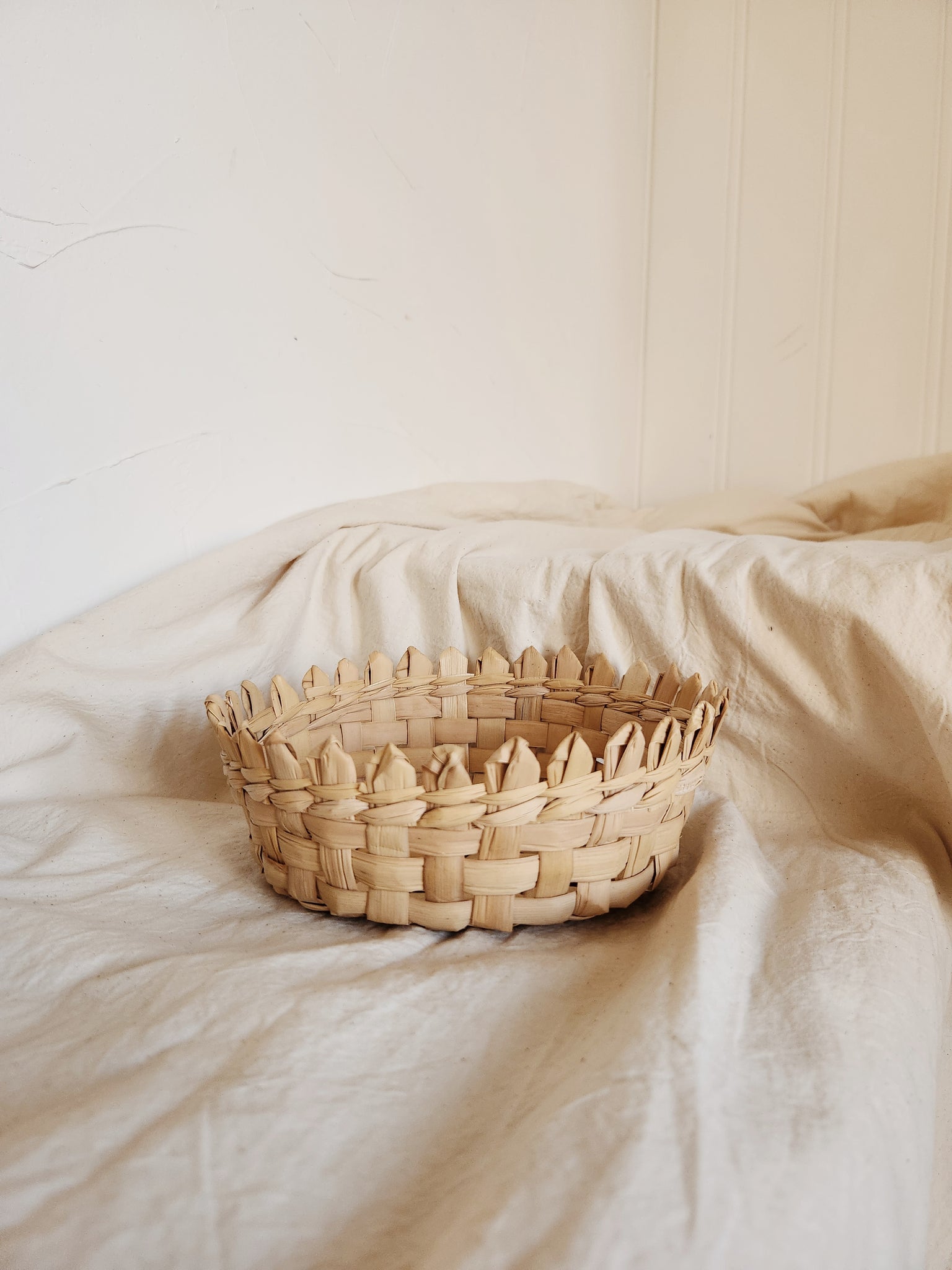 Vintage Hand Woven Basket | Picket Basket | Natural Element