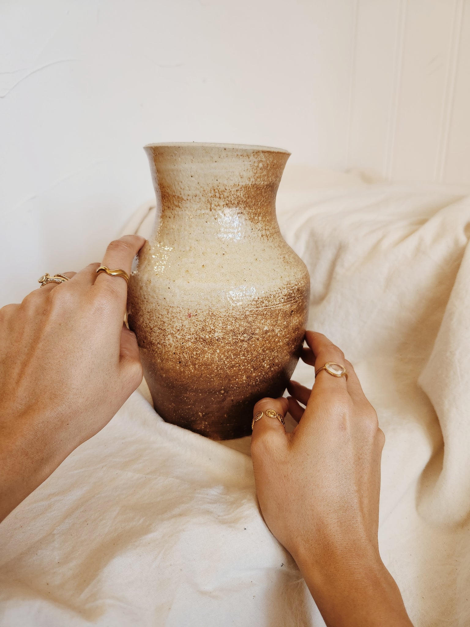 Beige & Brown Handmade Ceramic - Perfect for Rustic & Desert Style Decor