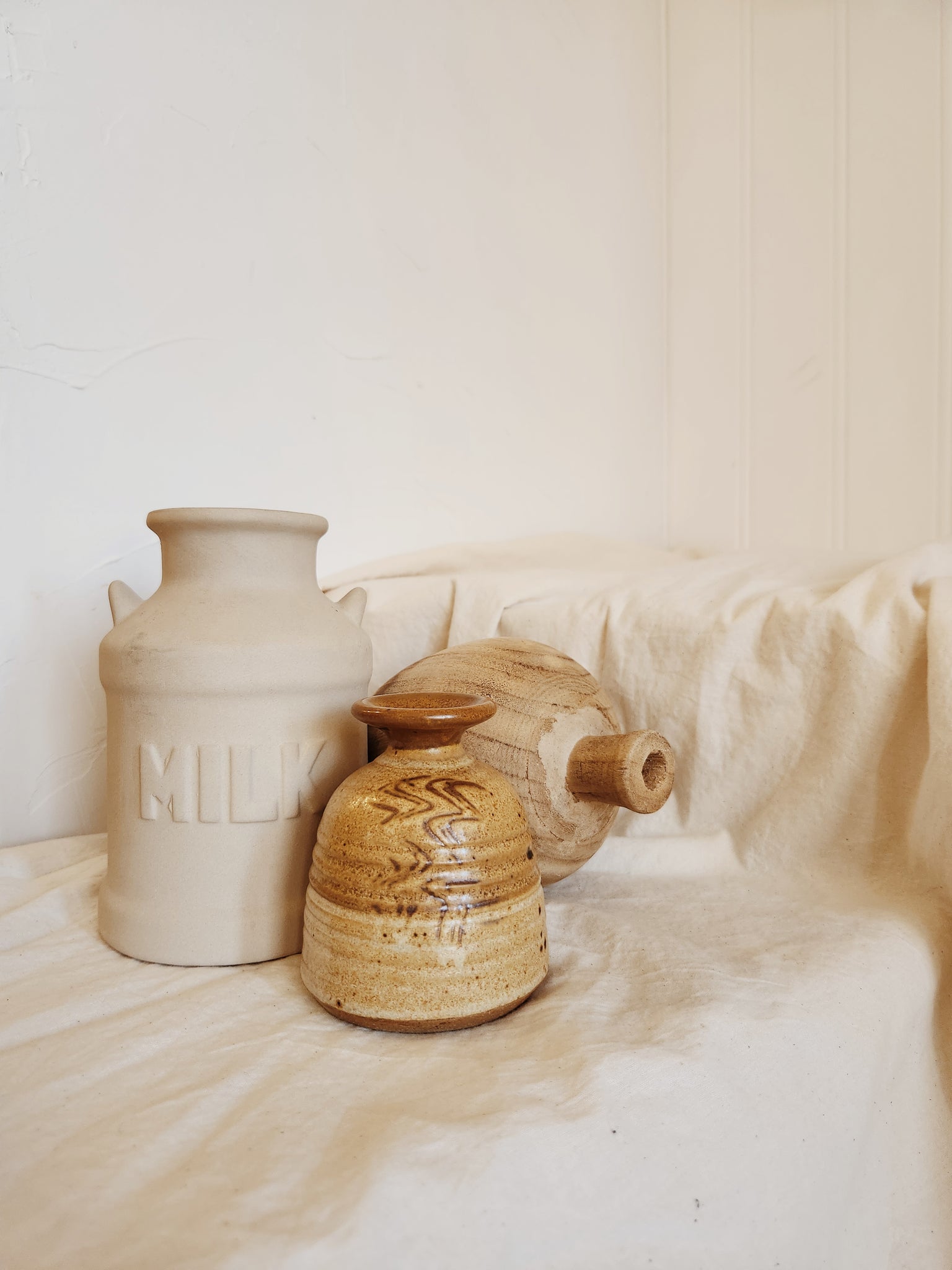 Neutral Handmade Ceramic - Timeless Vintage Home Decor Detail