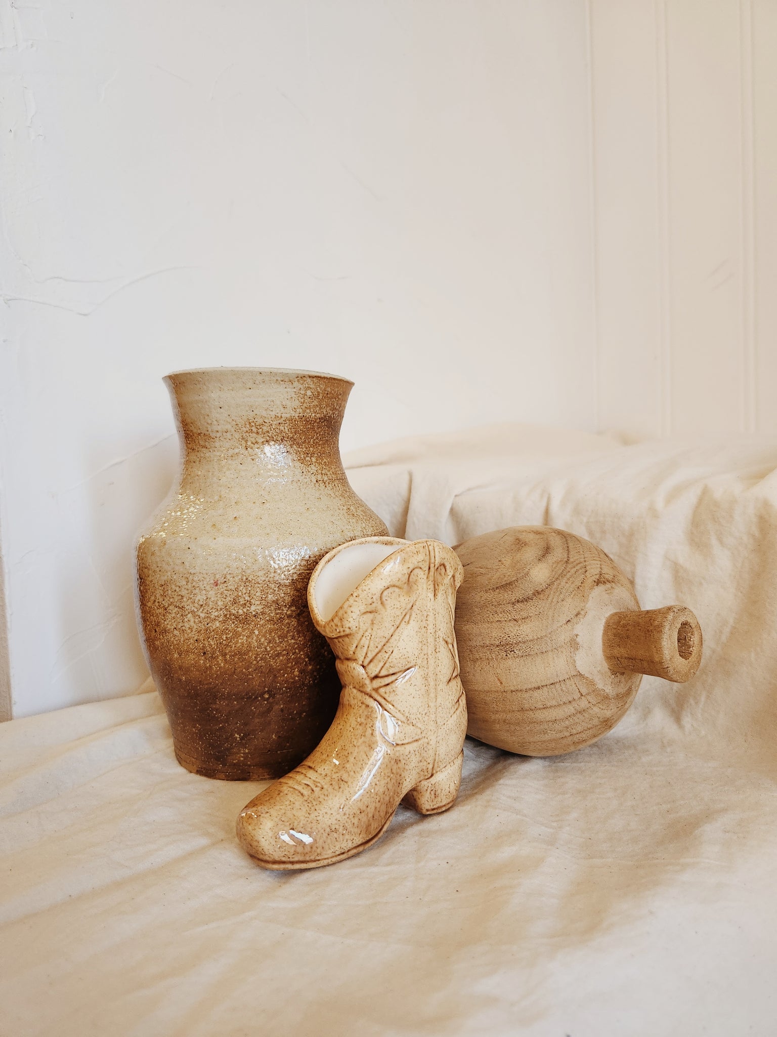 Beige & Brown Handmade Ceramic - Perfect for Rustic & Desert Style Decor