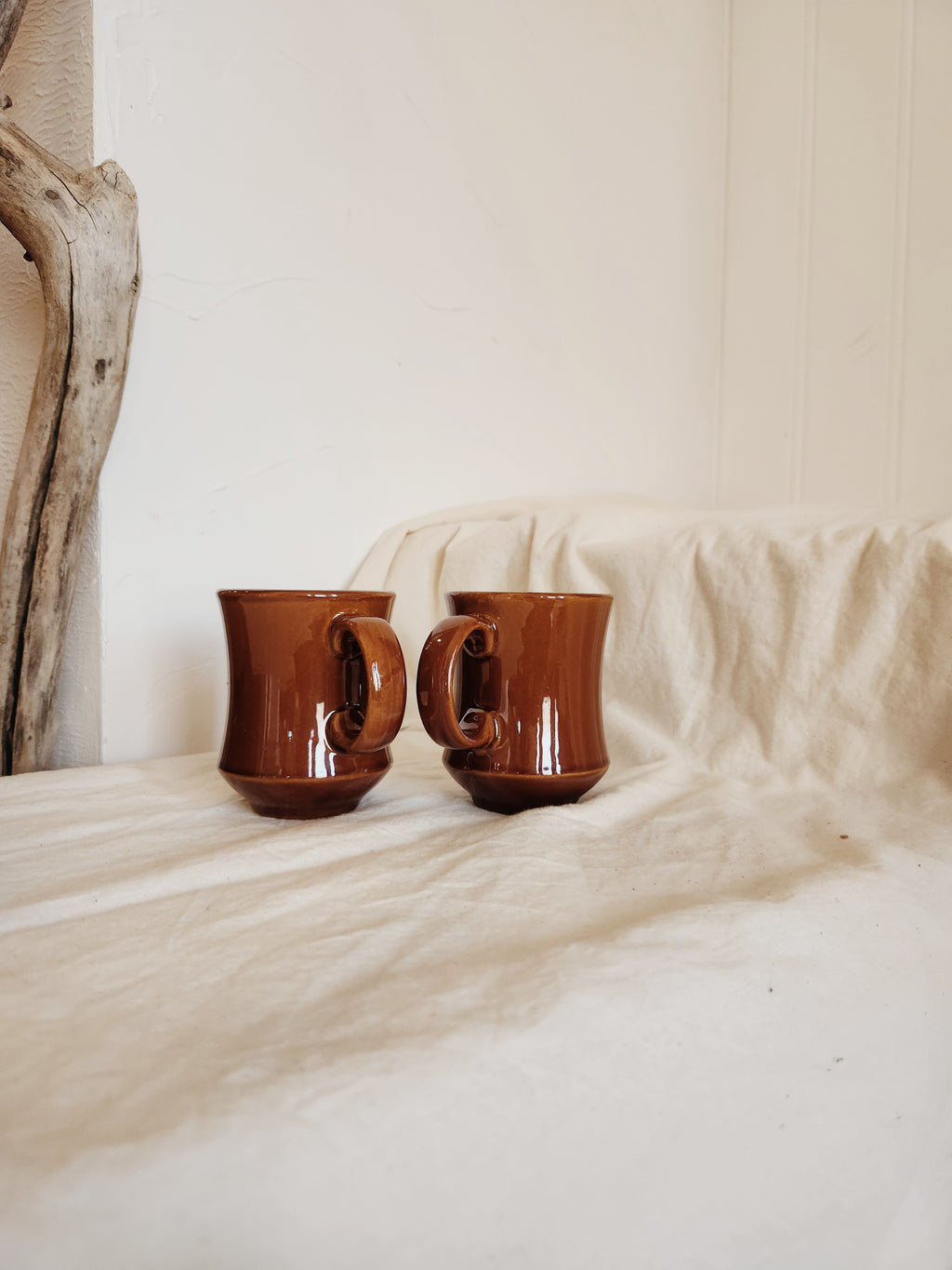 Vintage Coffee Mugs Pair - Timeless Rustic & Desert Style Decor for Your Home