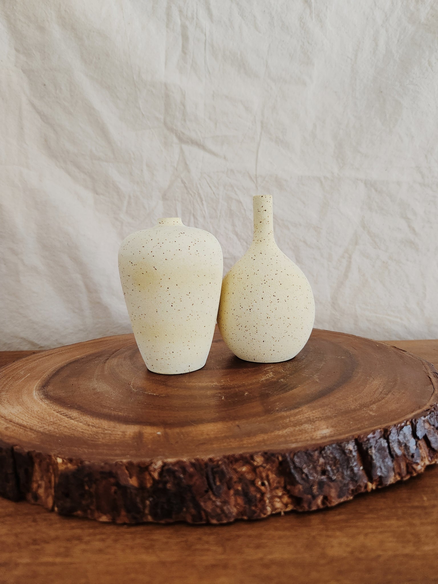 Handmade Porcelain Vases - Speckled Artisan Decor for Rustic & Vintage Styling