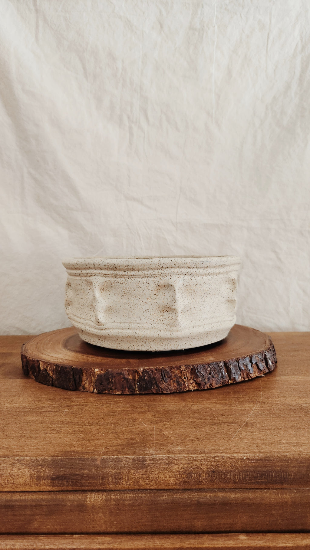 Vintage Cream Shallow Planter, Timeless Home Decor, Plants and Pots, Thrifted Vintage