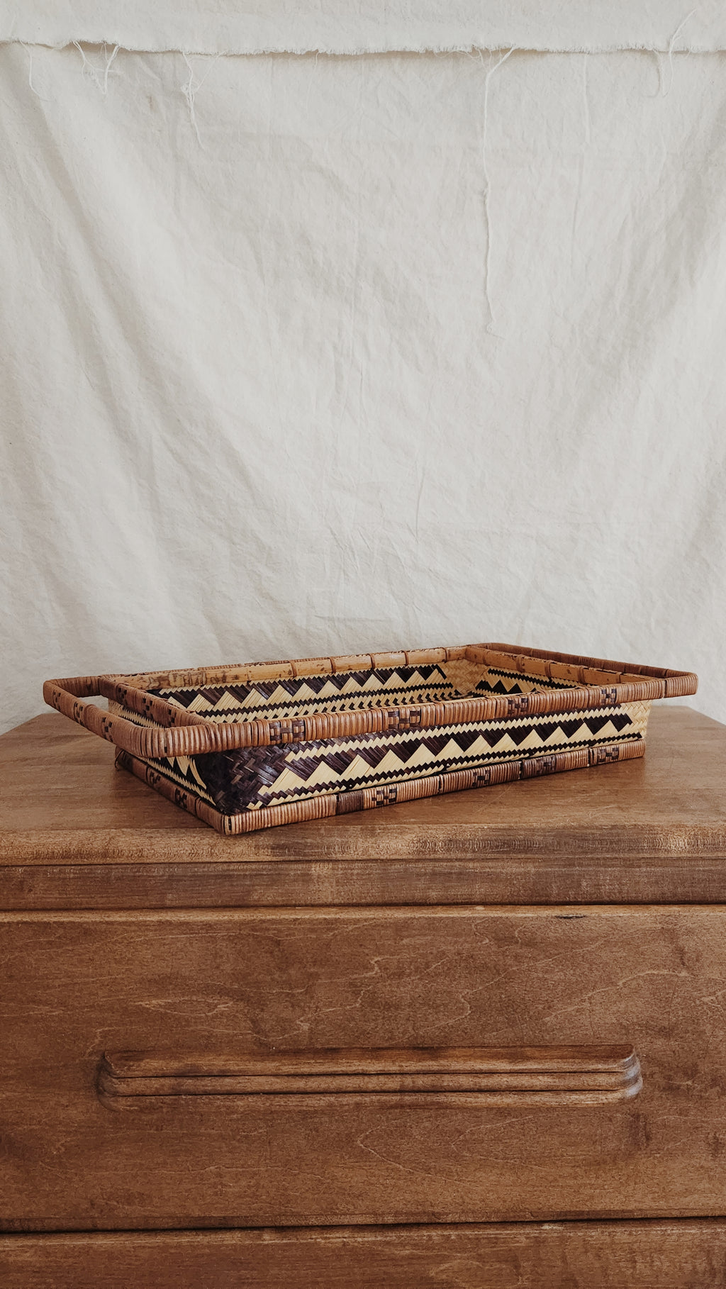 Boho Basket Tray, Decrative Accent, Unique and One of a Kind, Interior Details