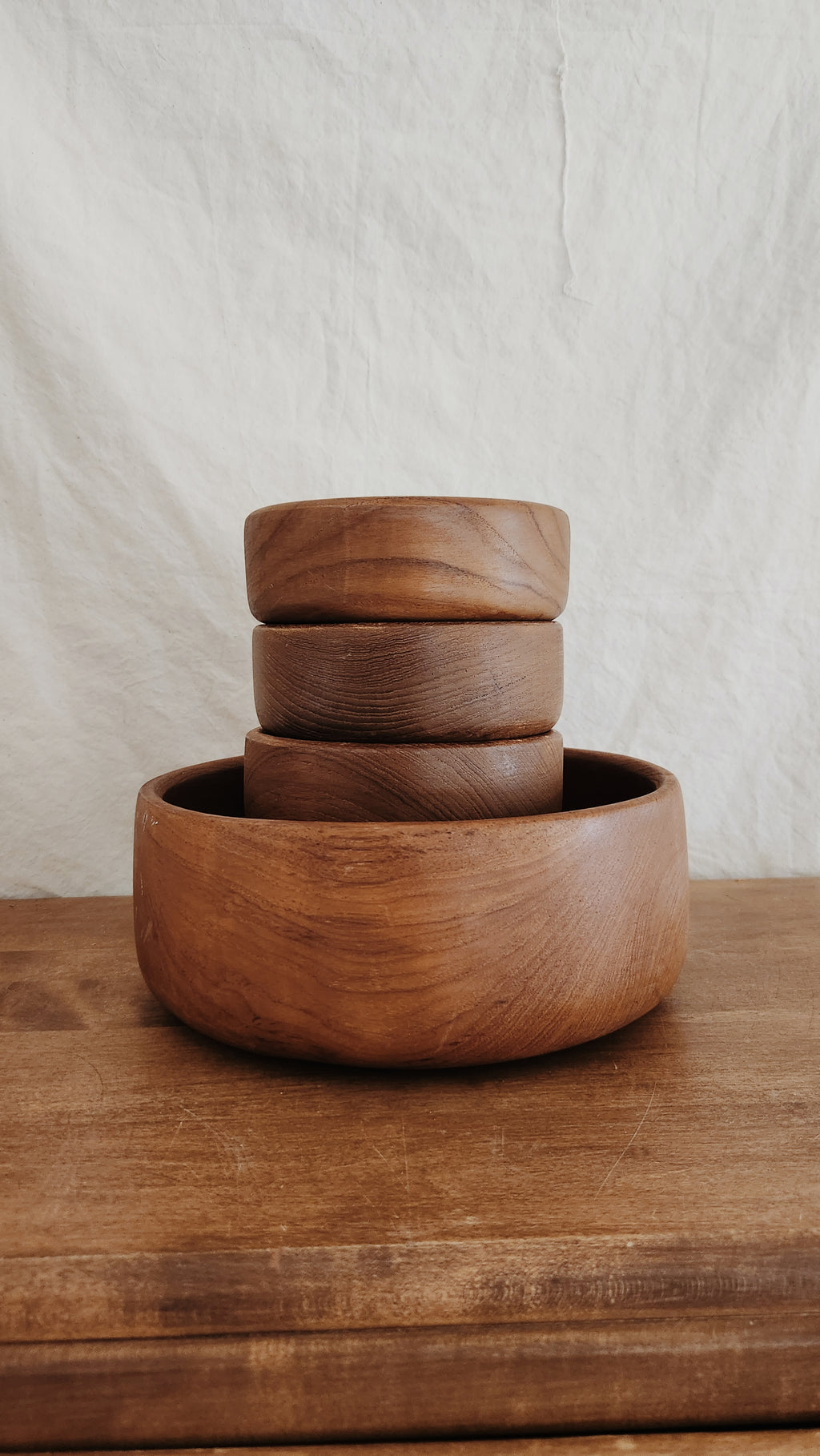 Vintage Wooden Bowl Set, Decrative and Organic, Midcentury Home, Organized Home, Vintage Shop